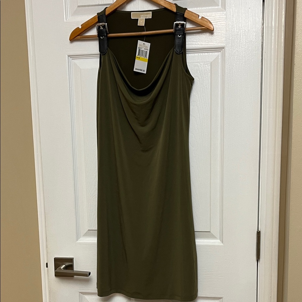 Michael Kors Olive Green Midi Dress